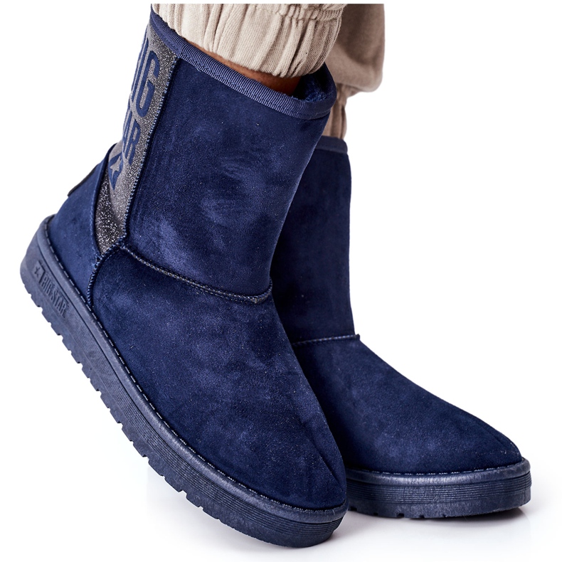 Botas de neve femininas Big Star EE274416 azul marinho