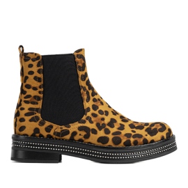 Botas marrons no padrão leopardo Be Nice marrom preto