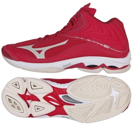 Tênis de voleibol Mizuno Wave Lightning Z6 Mid W V1GC200564 vermelho laranjas e vermelhos