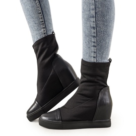 Tênis elástico preto cunha Partida