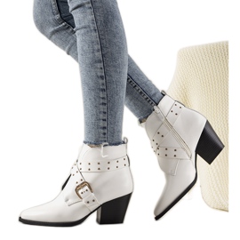 Botas Jodhpur brancas com fivela e tachas Rubio branco