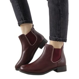 Botas clássicas de cano baixo vermelhas com elástico e tachas Merino vermelho Botas clássicas de cano baixo vermelhas com elástico e tachas Merino vermelho