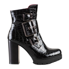 Erynn Botas de salto alto da moda preto