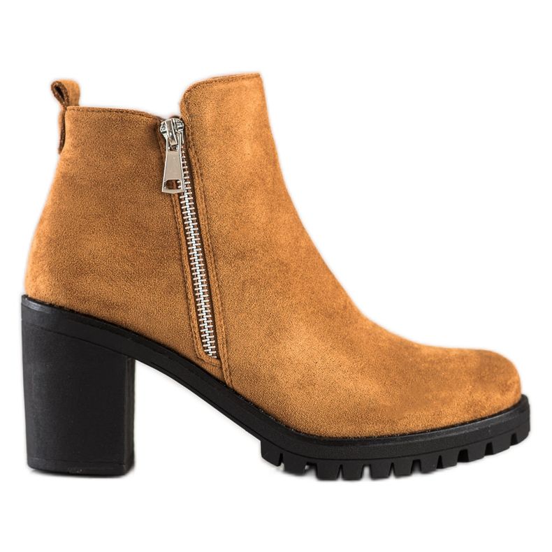 Seastar Botas de camelo com zíper decorativo castanho