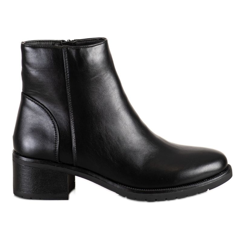 Lovery Botas de couro ecológicas casuais preto