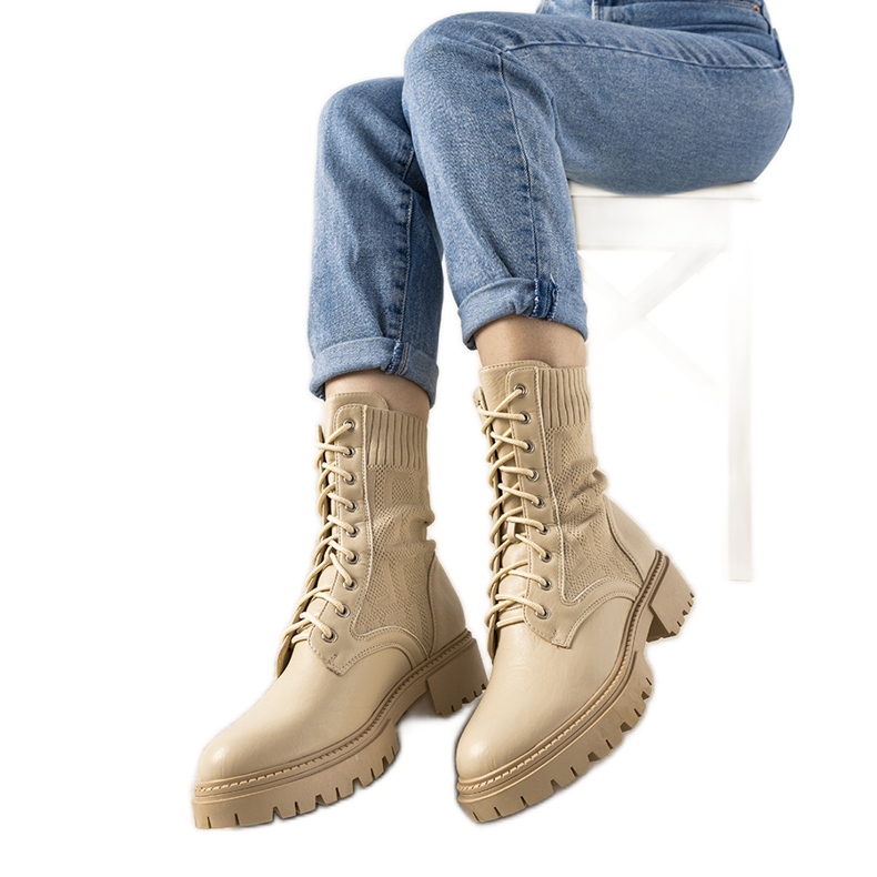 Botas de caminhada femininas bege Naturis