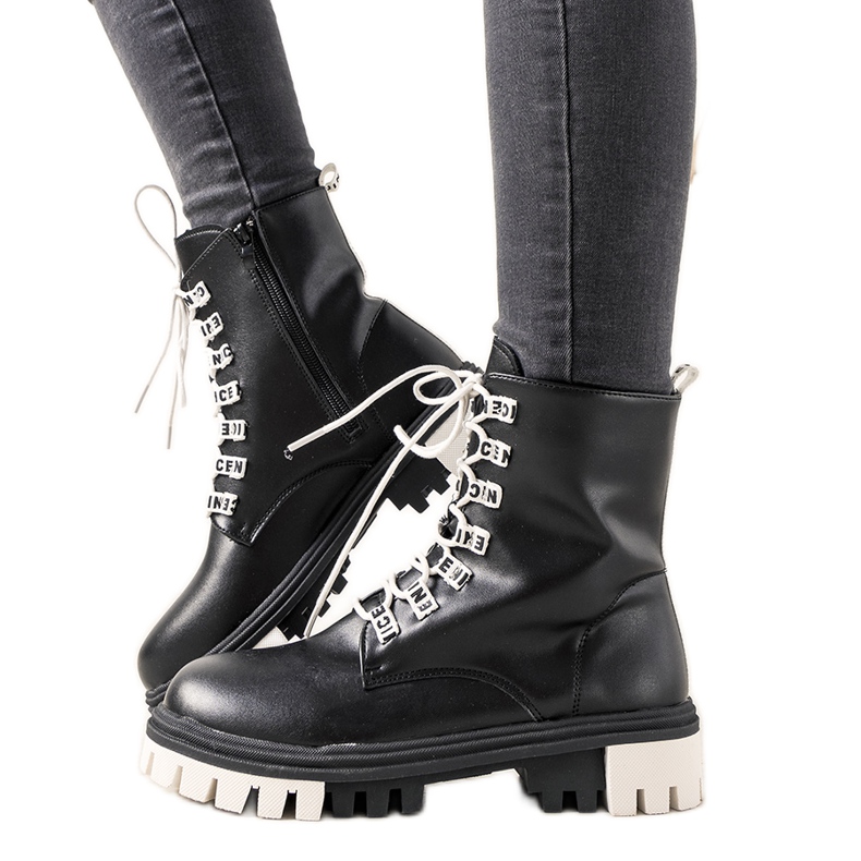 Botas femininas negras da Asha preto