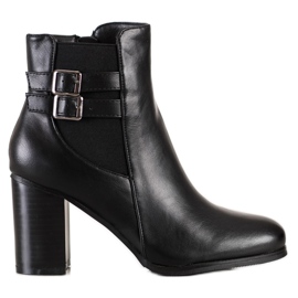 Renda Botas Com Fivelas Decorativas preto