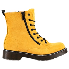 SHELOVET Trappers amarelos com zíper decorativo SHELOVET Trappers amarelos com zíper decorativo