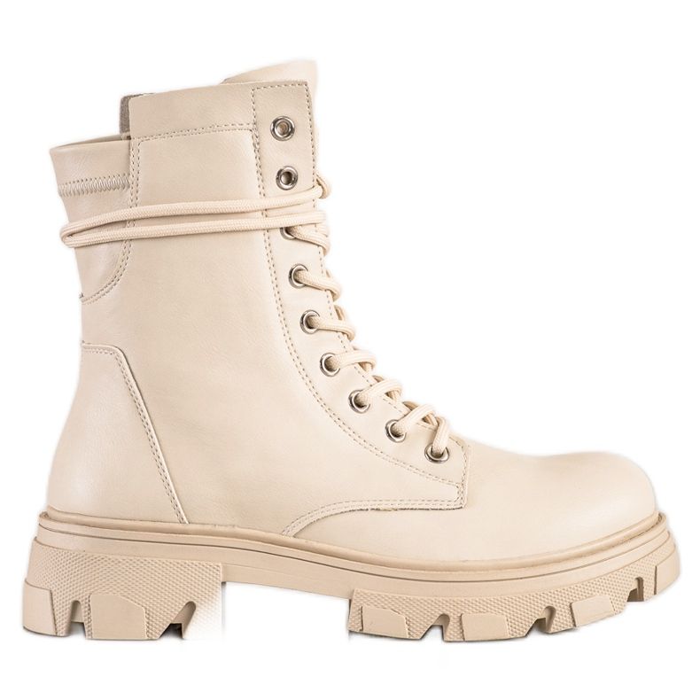 Bestelle Trabalhadores amarrados com couro ecológico bege