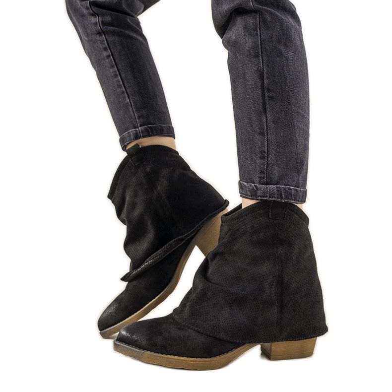 Botas de cowboy femininas negras Belloci preto