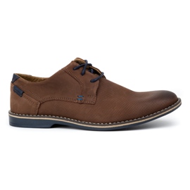 KOMODO Sapatos masculinos de couro casual 859L marrom