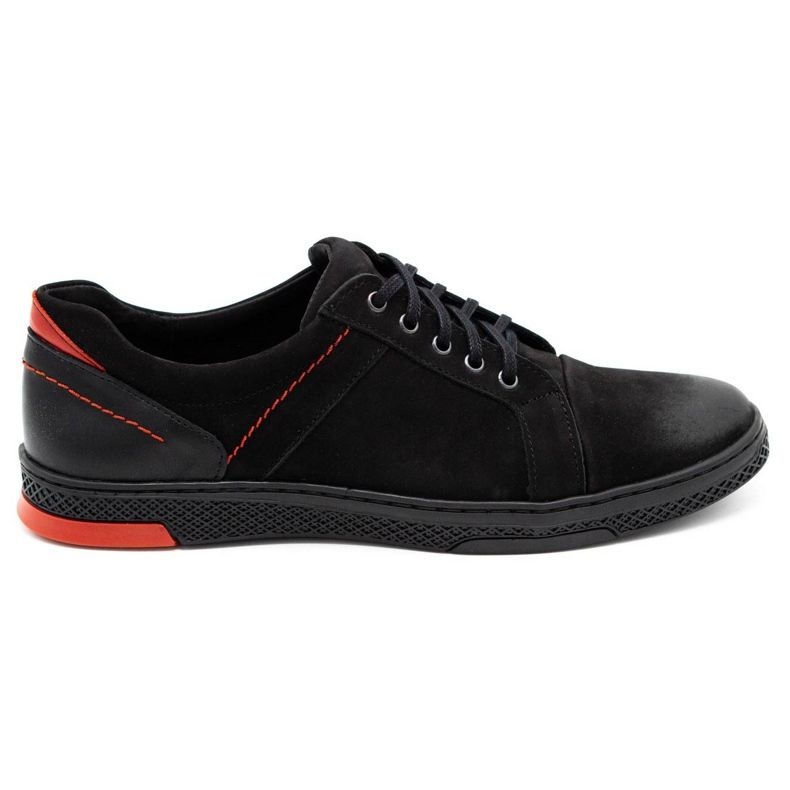 KOMODO Sapatos casuais de couro masculino 883LK preto