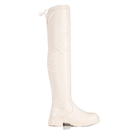 Seastar Botas bege elegantes com couro ecológico