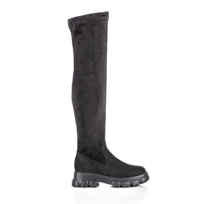 SHELOVET Botas com plataforma de camurça preto