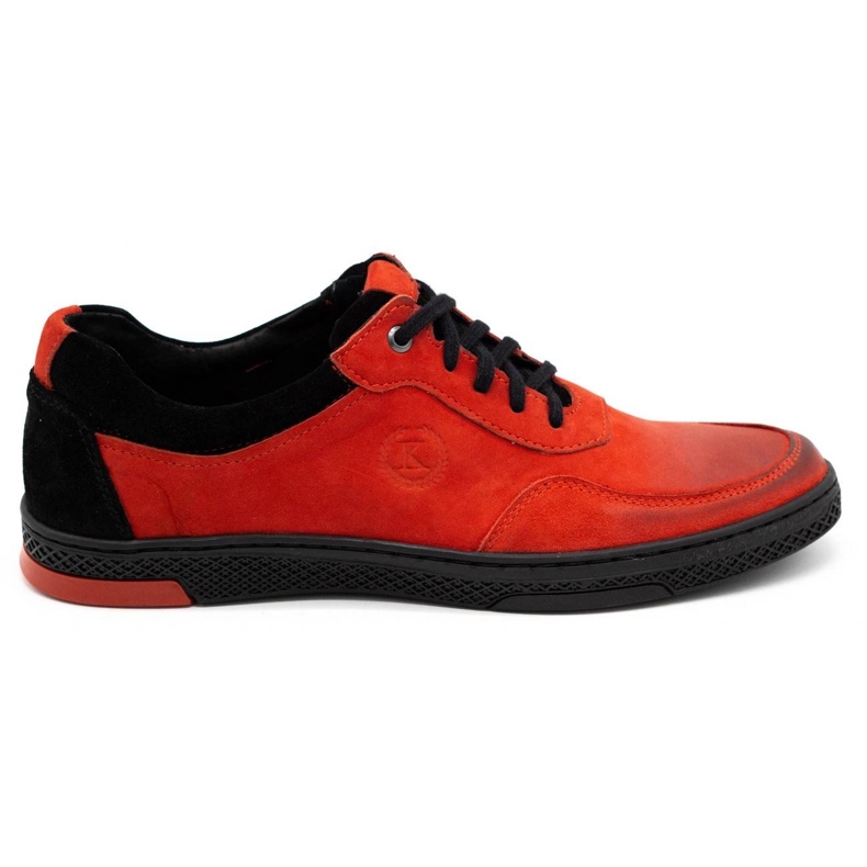 KOMODO Sapatos casuais masculinos de couro 918K vermelho