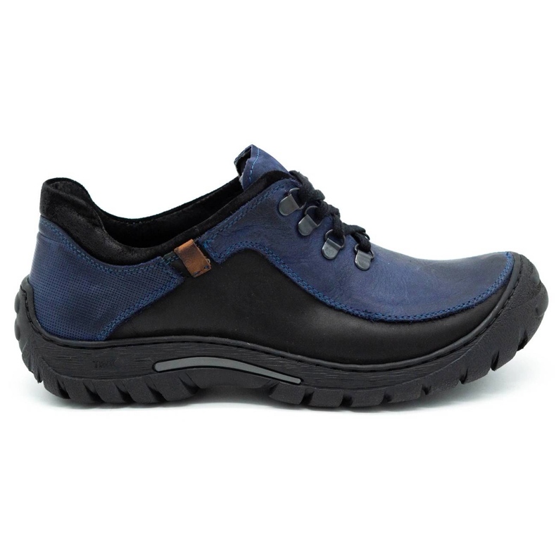 KOMODO Sapatos de trekking masculino de couro 917K azul marinho