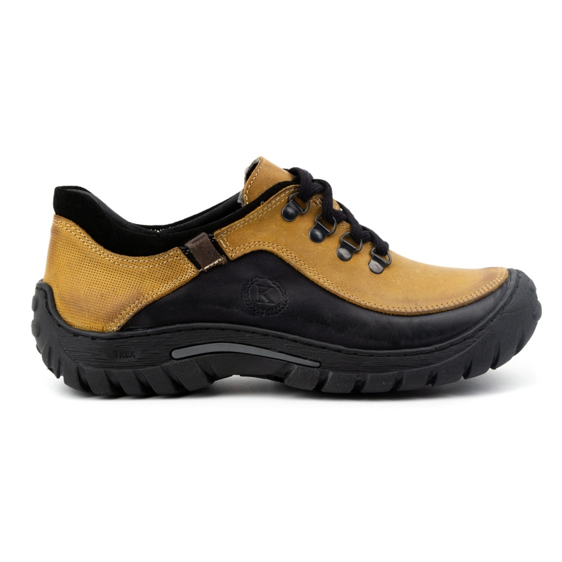 KOMODO Sapatos de trekking masculino de couro 917K amarelo