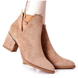 PS1 Botas de camurça feminina com recortes Khaki Noel cáqui