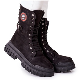 NAVY DOT Armadilhas de botas femininas Trabalhadores Monope Preto NAVY DOT Armadilhas de botas femininas Trabalhadores Monope Preto