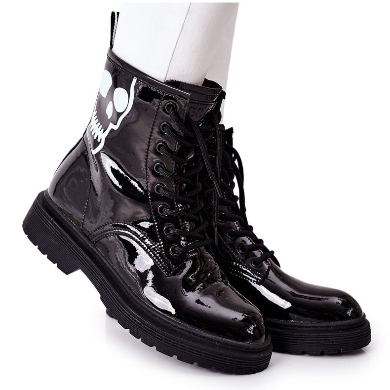 Botas femininas com caveira GOE II2N4047 Pretas preto