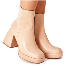 FJ1 Botas Quentes Femininas com Poste Quadrado Bege Mais Fechado FJ1 Botas Quentes Femininas com Poste Quadrado Bege Mais Fechado