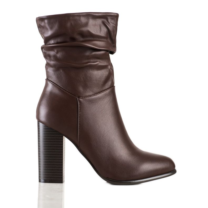 Lovery Botas de cano alto com parte superior enrugada castanho