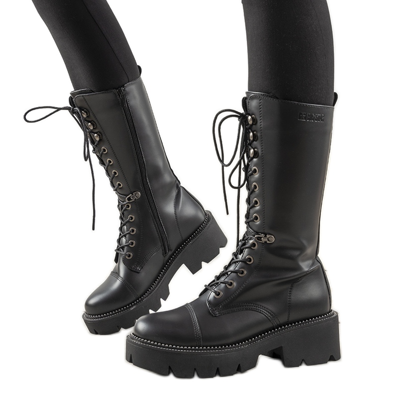 Botas femininas pretas Big Star de Cotuand preto