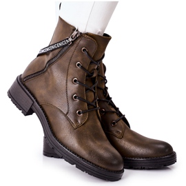 Vinceza Botas de trabalhador femininas Khaki Goorey verde