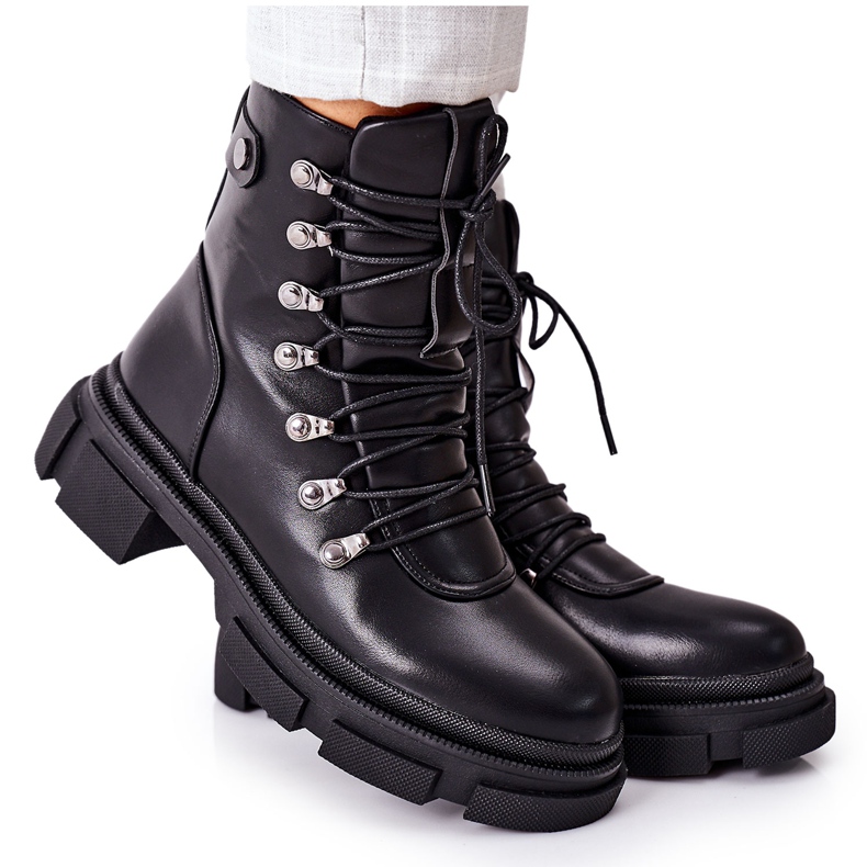 FI1 Botas quentes femininas pretas perfeitas preto