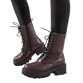 Botas marrons de cano alto Big Star para mulheres Ochoa clarete Botas marrons de cano alto Big Star para mulheres Ochoa clarete