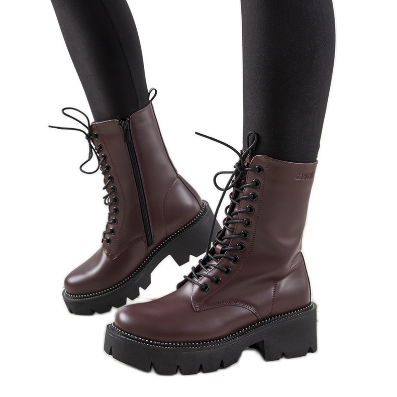 Botas marrons de cano alto Big Star para mulheres Ochoa clarete