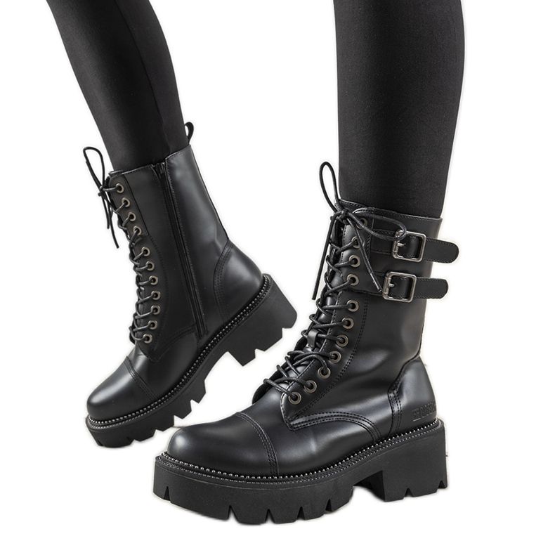 Botas pretas de cano alto Big Star femininas preto