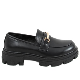 Mocassins pretos YY11 pretos com solas grossas
