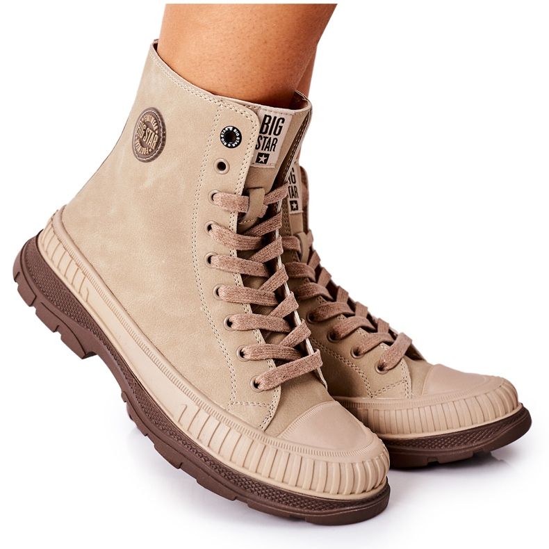 Botas de caminhada femininas Big Star II274349 bege