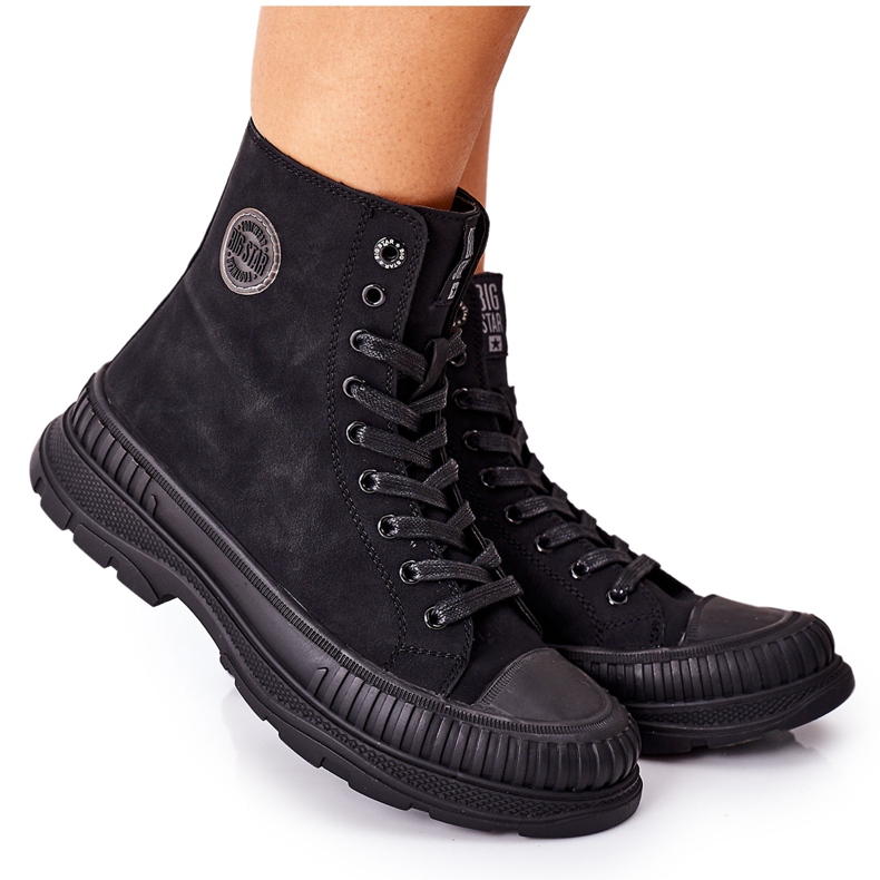 Botas de caminhada femininas Big Star II274351 pretas preto
