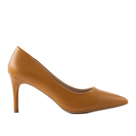 Sapatos clássicos de camelo em calcanhar Isla castanho