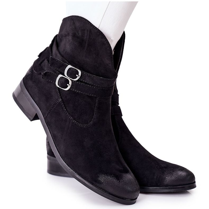 Vinceza Botas quentes de camurça feminina preta Castlerock preto