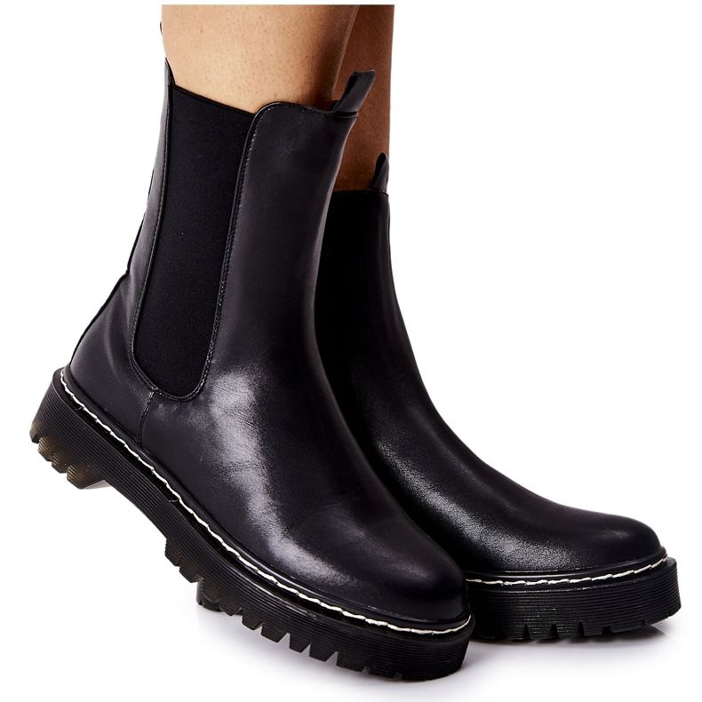 S.Barski Botas altas femininas Botas Jodhpur pretas Nemoreva preto