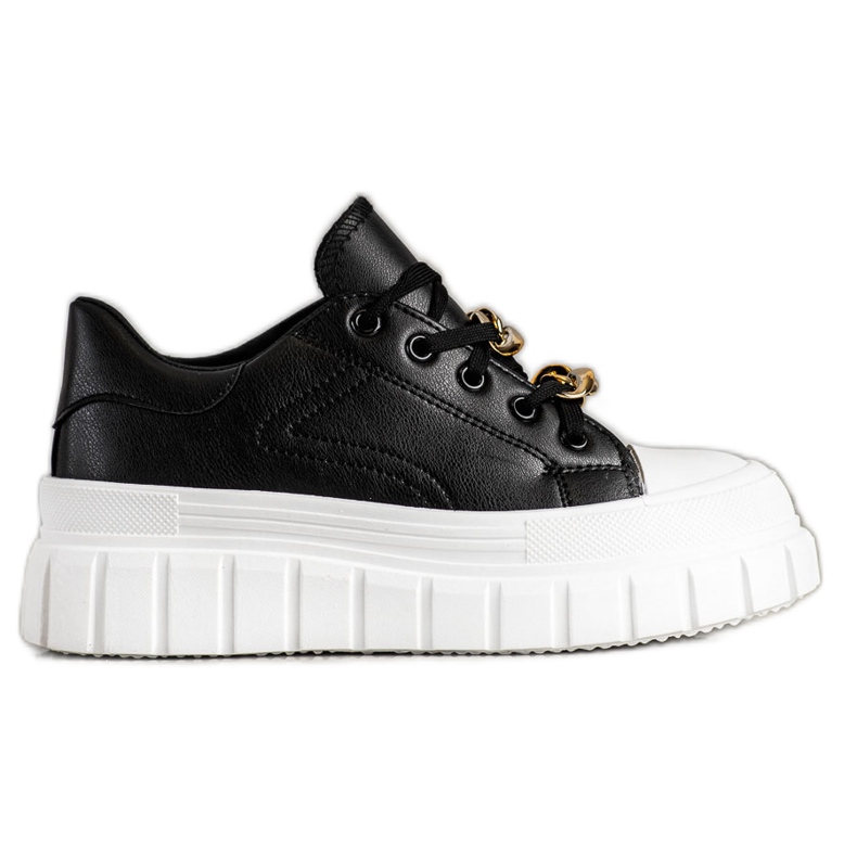 SHELOVET Tênis com corrente de moda preto