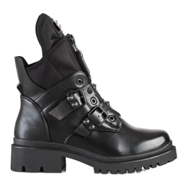 Diamantique Trabalhadores elegantes com fivelas pretas preto