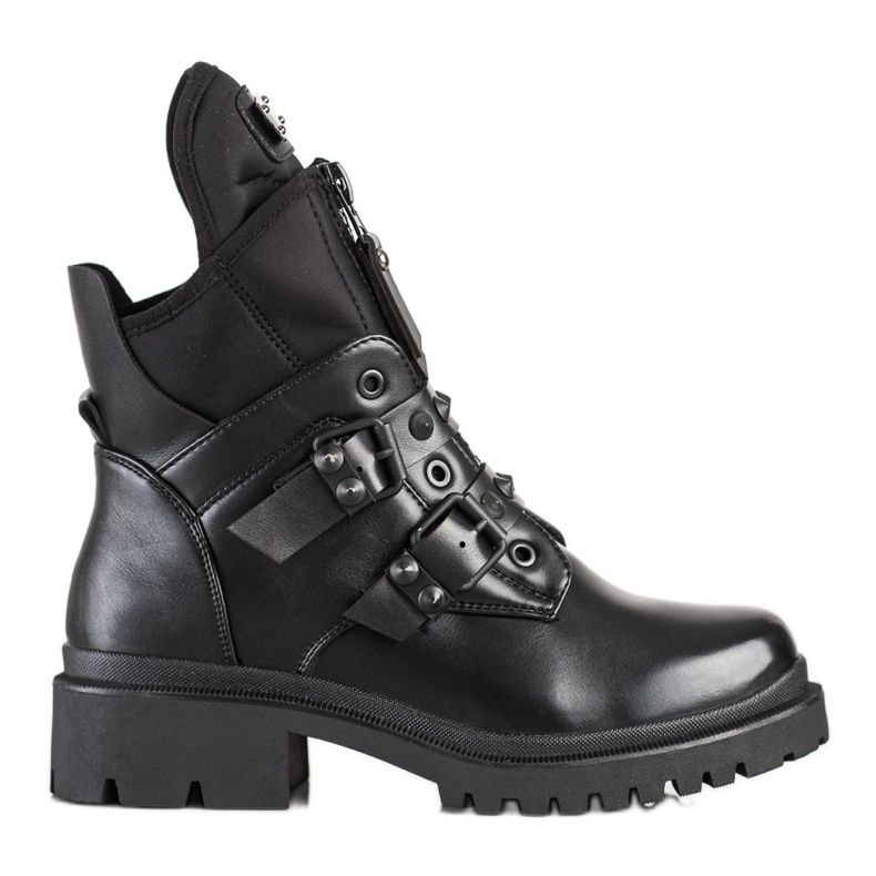 Diamantique Trabalhadores elegantes com fivelas pretas preto