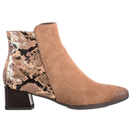 Botas com encaixe Snake Print VINCEZA marrom