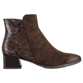 Botas com encaixe Snake Print VINCEZA marrom