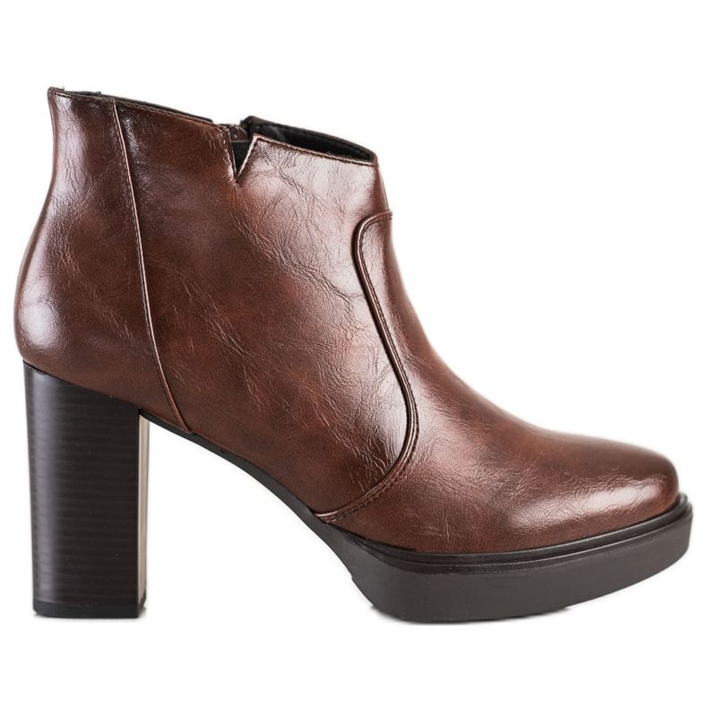 Sabatina Botas baixas na plataforma castanho