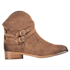 Botas de cowboy VINCEZA com fivelas castanho Botas de cowboy VINCEZA com fivelas castanho