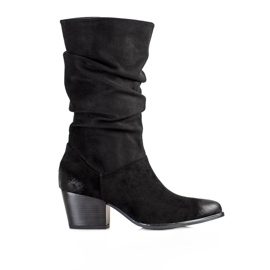 Botas com cano em VINCEZA pregueado preto Botas com cano em VINCEZA pregueado preto