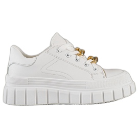 SHELOVET Tênis com corrente de moda branco SHELOVET Tênis com corrente de moda branco