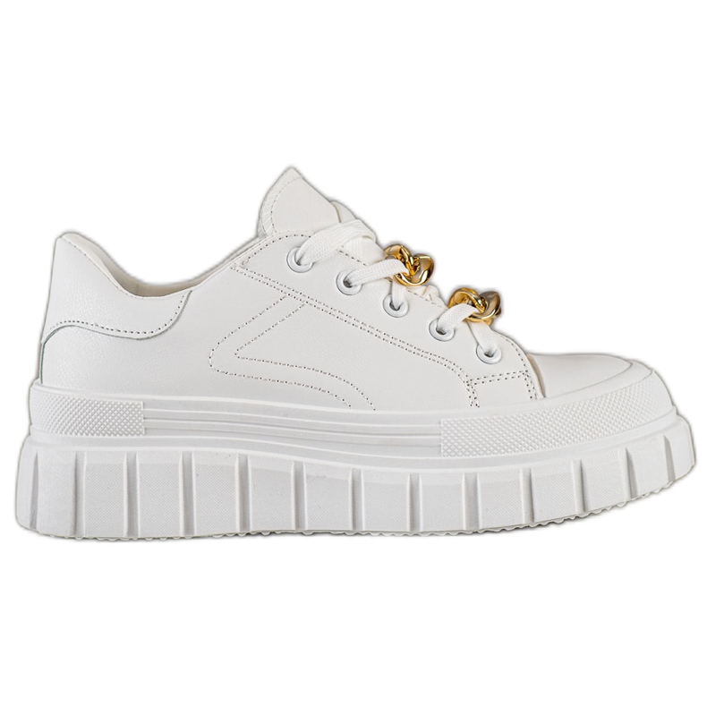 SHELOVET Tênis com corrente de moda branco