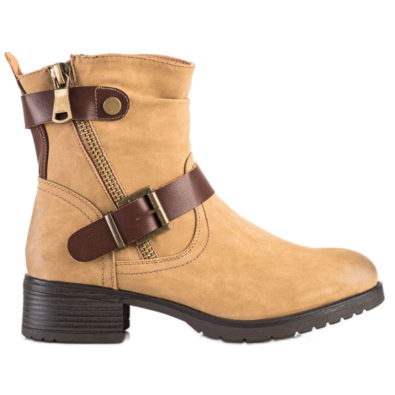 Sabatina Botas de trabalhador de couro ecológico marrom castanho